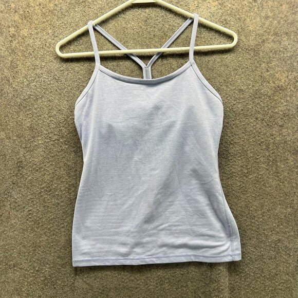 Lululemon Tank Top Women 0 Heathered Slate Light Grey Yoga Racerback Athletic - Picture 1 of 9